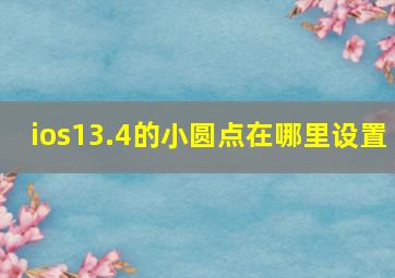 ios13.4的小圆点在哪里设置