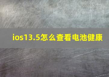 ios13.5怎么查看电池健康