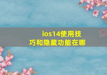 ios14使用技巧和隐藏功能在哪