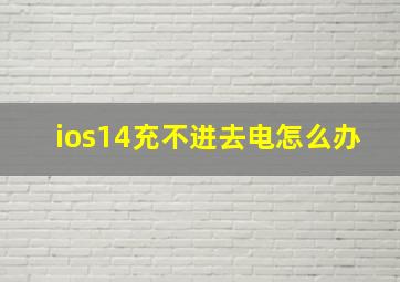 ios14充不进去电怎么办