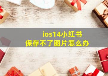 ios14小红书保存不了图片怎么办