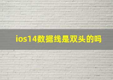 ios14数据线是双头的吗