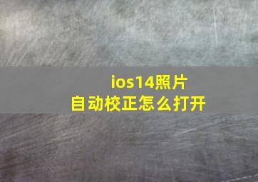 ios14照片自动校正怎么打开