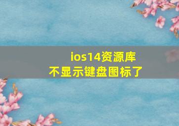 ios14资源库不显示键盘图标了