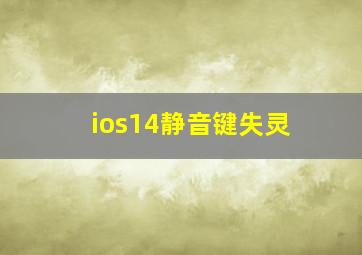 ios14静音键失灵