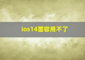 ios14面容用不了