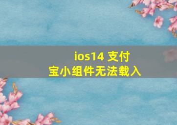 ios14 支付宝小组件无法载入