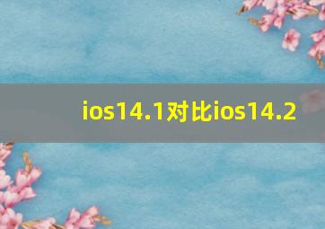 ios14.1对比ios14.2