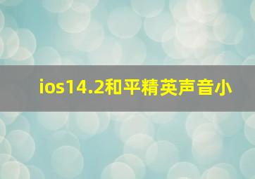 ios14.2和平精英声音小