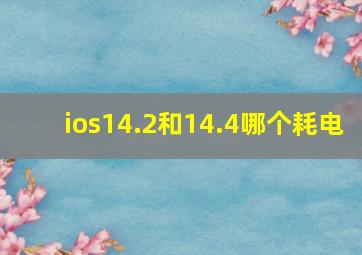 ios14.2和14.4哪个耗电