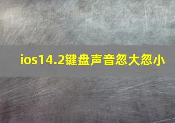 ios14.2键盘声音忽大忽小