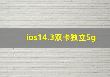 ios14.3双卡独立5g