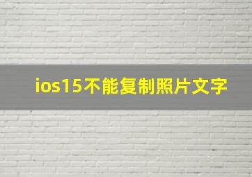 ios15不能复制照片文字