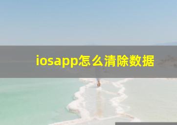 iosapp怎么清除数据