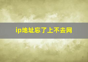 ip地址忘了上不去网