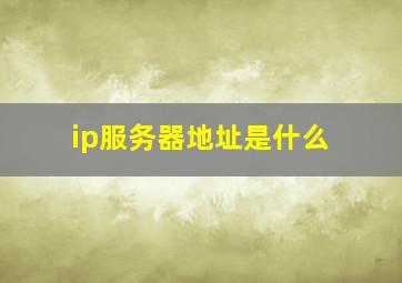 ip服务器地址是什么