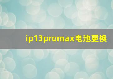 ip13promax电池更换