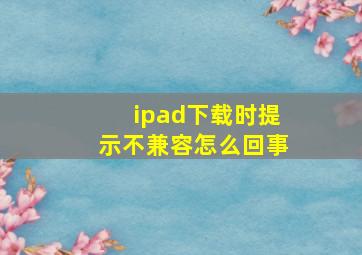 ipad下载时提示不兼容怎么回事