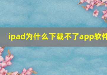 ipad为什么下载不了app软件