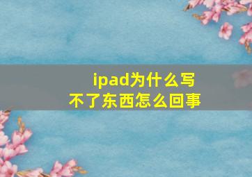 ipad为什么写不了东西怎么回事