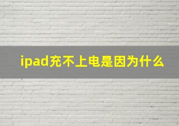 ipad充不上电是因为什么