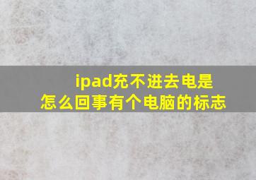 ipad充不进去电是怎么回事有个电脑的标志