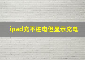 ipad充不进电但显示充电