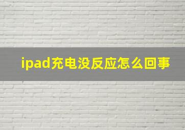 ipad充电没反应怎么回事