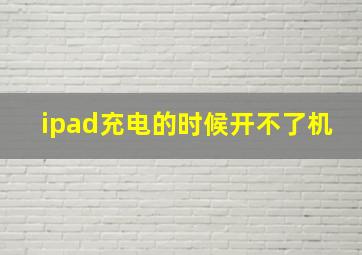 ipad充电的时候开不了机