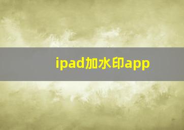 ipad加水印app