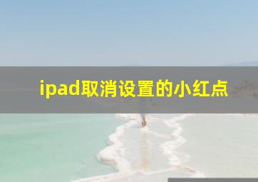 ipad取消设置的小红点