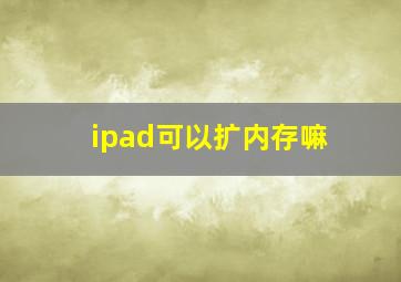 ipad可以扩内存嘛