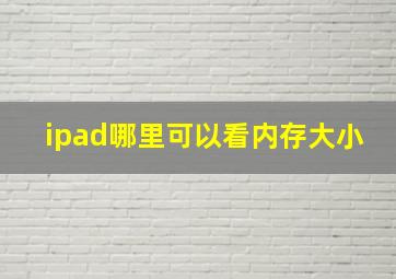 ipad哪里可以看内存大小