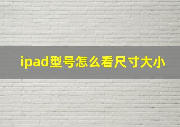 ipad型号怎么看尺寸大小