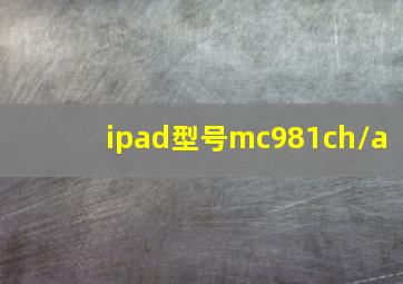 ipad型号mc981ch/a