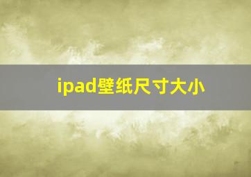 ipad壁纸尺寸大小