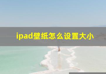 ipad壁纸怎么设置大小