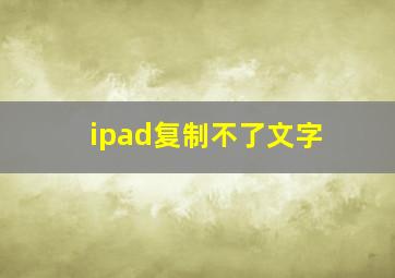 ipad复制不了文字