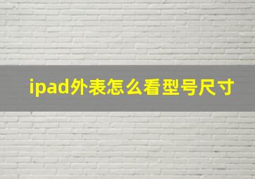 ipad外表怎么看型号尺寸