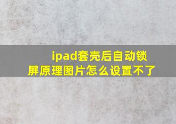 ipad套壳后自动锁屏原理图片怎么设置不了