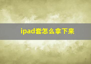 ipad套怎么拿下来