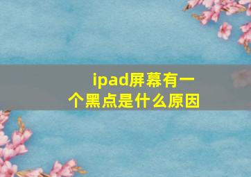 ipad屏幕有一个黑点是什么原因