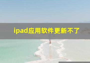 ipad应用软件更新不了