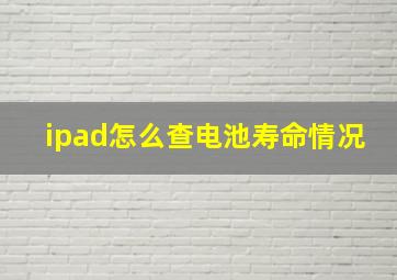 ipad怎么查电池寿命情况