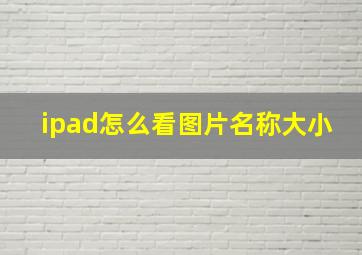 ipad怎么看图片名称大小