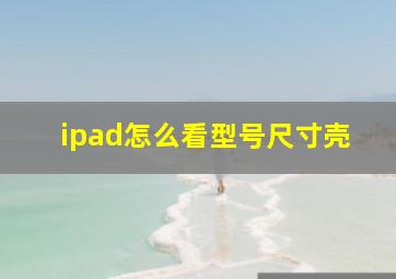 ipad怎么看型号尺寸壳