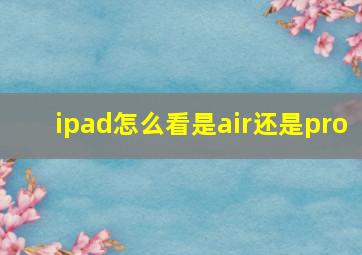 ipad怎么看是air还是pro