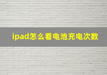 ipad怎么看电池充电次数