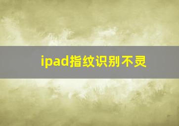 ipad指纹识别不灵