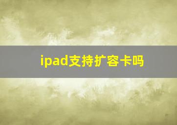 ipad支持扩容卡吗